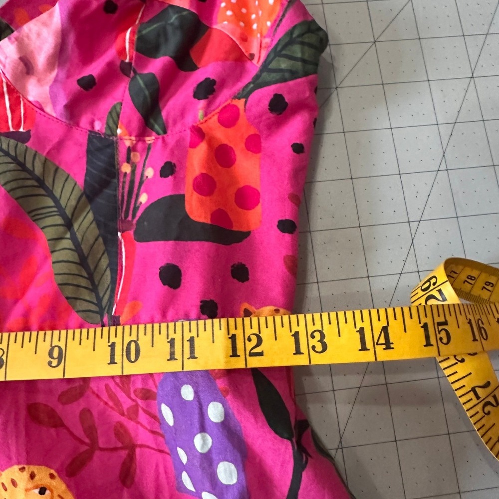 Farm Rio SZ XS Leopards Pop Tropical Jungle Maxi Dress Pink Multi Tiered Beaded - Picture 11 of 16